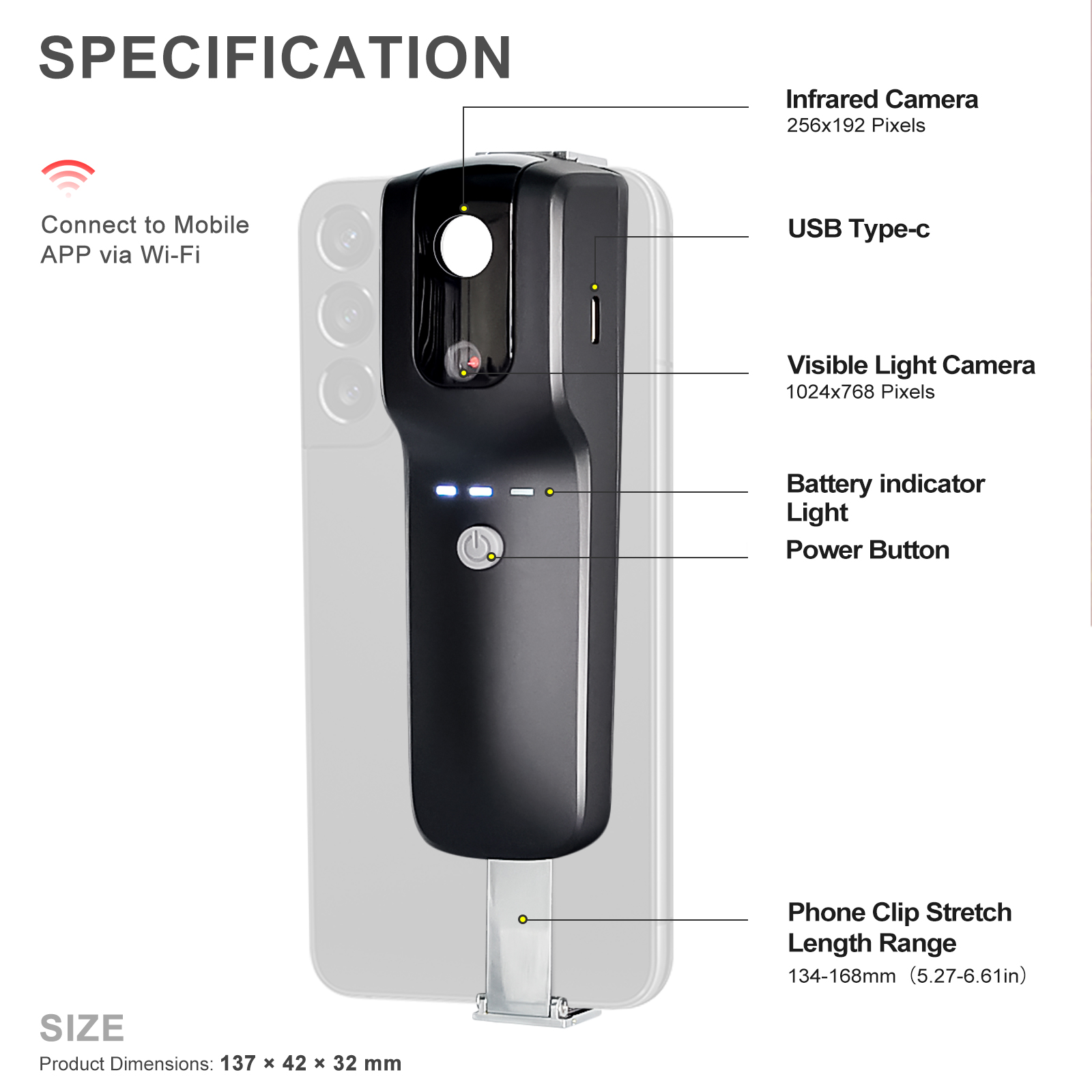 HP951A 256x192 WiFi Thermal Ca - đánh giá và giá Thermal Imaging Camera 256X192